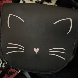 Black Cat Face Crossbody Bag
